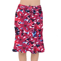 Handpaint Flowers Short Mermaid Skirt by Sparkle