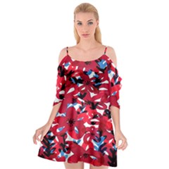 Handpaint Flowers Cutout Spaghetti Strap Chiffon Dress by Sparkle