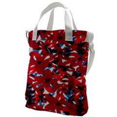 Handpaint Flowers Canvas Messenger Bag