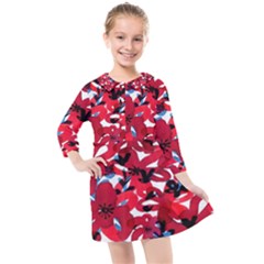 Handpaint Flowers Kids  Quarter Sleeve Shirt Dress by Sparkle