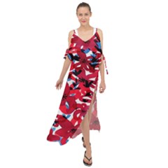 Handpaint Flowers Maxi Chiffon Cover Up Dress by Sparkle