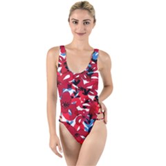 Handpaint Flowers High Leg Strappy Swimsuit by Sparkle