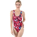 Handpaint Flowers High Leg Strappy Swimsuit View1