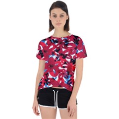 Handpaint Flowers Open Back Sport Tee