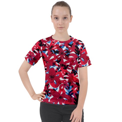 Handpaint Flowers Women s Sport Raglan Tee by Sparkle