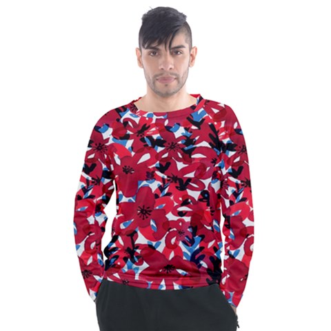 Handpaint Flowers Men s Long Sleeve Raglan Tee by Sparkle