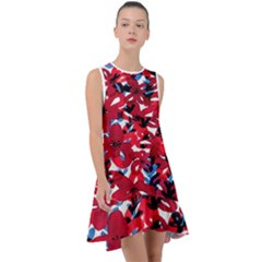 Handpaint Flowers Frill Swing Dress by Sparkle