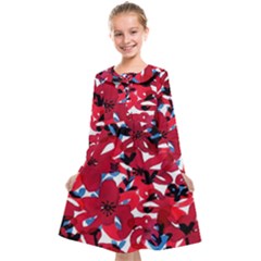 Handpaint Flowers Kids  Midi Sailor Dress