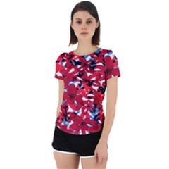 Handpaint Flowers Back Cut Out Sport Tee