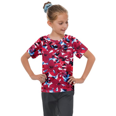 Handpaint Flowers Kids  Mesh Piece Tee by Sparkle