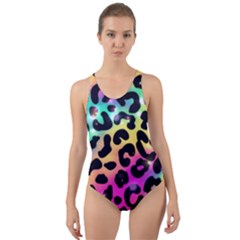 Animal Print Cut-out Back One Piece Swimsuit by Sparkle