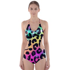 Animal Print Cut-out One Piece Swimsuit by Sparkle