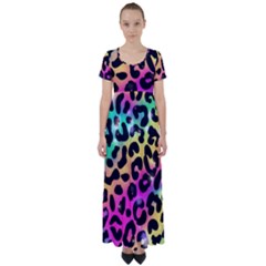 Animal Print High Waist Short Sleeve Maxi Dress by Sparkle