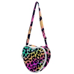 Animal Print Heart Shoulder Bag