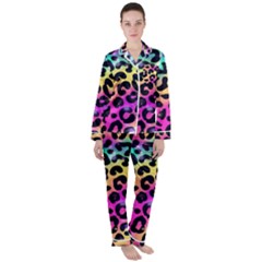 Animal Print Satin Long Sleeve Pyjamas Set by Sparkle