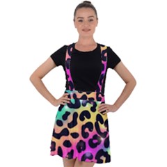 Animal Print Velvet Suspender Skater Skirt by Sparkle