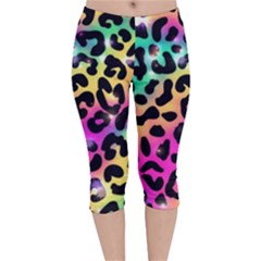 Animal Print Velvet Capri Leggings  by Sparkle