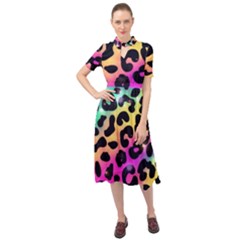 Animal Print Keyhole Neckline Chiffon Dress by Sparkle