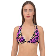 Animal Print Double Strap Halter Bikini Top by Sparkle