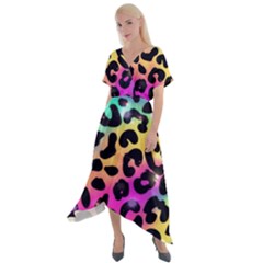 Animal Print Cross Front Sharkbite Hem Maxi Dress by Sparkle