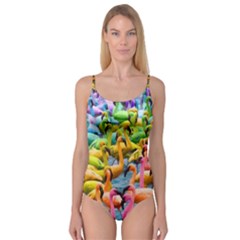 Rainbow Flamingos Camisole Leotard  by Sparkle