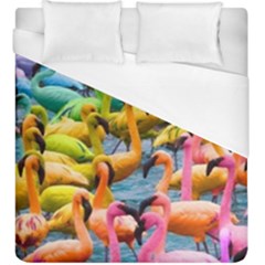 Rainbow Flamingos Duvet Cover (king Size)