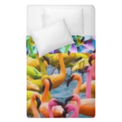 Rainbow Flamingos Duvet Cover Double Side (single Size) by Sparkle