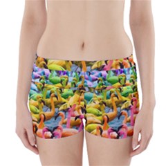 Rainbow Flamingos Boyleg Bikini Wrap Bottoms by Sparkle