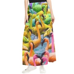 Rainbow Flamingos Maxi Chiffon Skirt