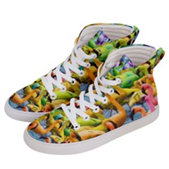 Rainbow Flamingos Women s Hi-top Skate Sneakers by Sparkle