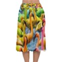 Rainbow Flamingos Velvet Flared Midi Skirt View2