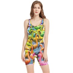 Rainbow Flamingos Women s Wrestling Singlet