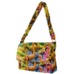 Rainbow Flamingos Full Print Messenger Bag (s) by Sparkle