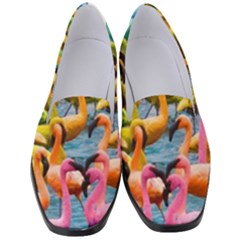 Rainbow Flamingos Women s Classic Loafer Heels by Sparkle