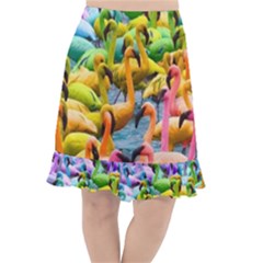 Rainbow Flamingos Fishtail Chiffon Skirt by Sparkle