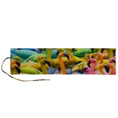 Rainbow Flamingos Roll Up Canvas Pencil Holder (l) by Sparkle