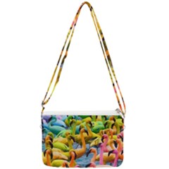 Rainbow Flamingos Double Gusset Crossbody Bag by Sparkle