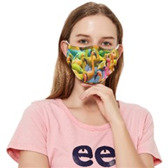 Rainbow Flamingos Fitted Cloth Face Mask (adult) by Sparkle