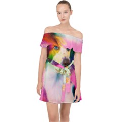 Rainbowdog Off Shoulder Chiffon Dress by Sparkle