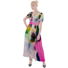 Rainbowdog Button Up Short Sleeve Maxi Dress by Sparkle