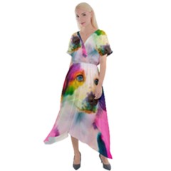 Rainbowdog Cross Front Sharkbite Hem Maxi Dress by Sparkle