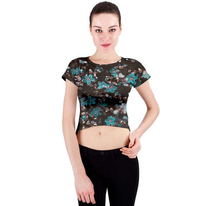 Realflowers Crew Neck Crop Top