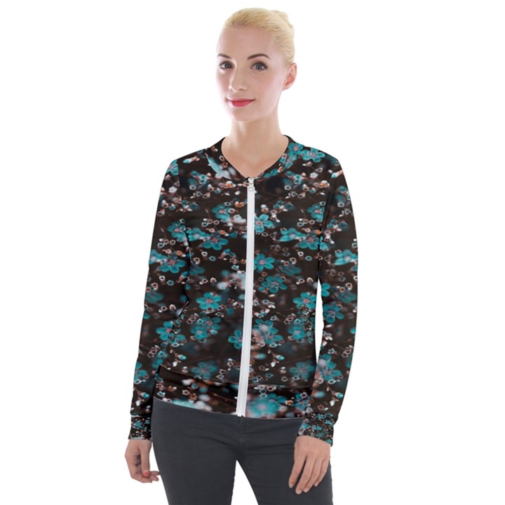 Realflowers Velvet Zip Up Jacket