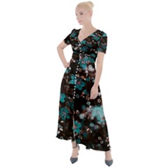 Realflowers Button Up Short Sleeve Maxi Dress by Sparkle