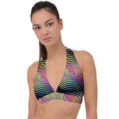 Rainbowwaves Halter Plunge Bikini Top by Sparkle