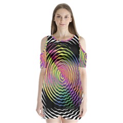 Rainbowwaves Shoulder Cutout Velvet One Piece by Sparkle