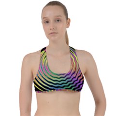 Rainbowwaves Criss Cross Racerback Sports Bra by Sparkle