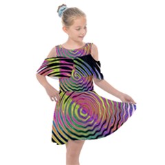 Rainbowwaves Kids  Shoulder Cutout Chiffon Dress by Sparkle