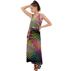 Rainbowwaves V-neck Chiffon Maxi Dress by Sparkle