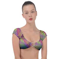 Rainbowwaves Cap Sleeve Ring Bikini Top by Sparkle